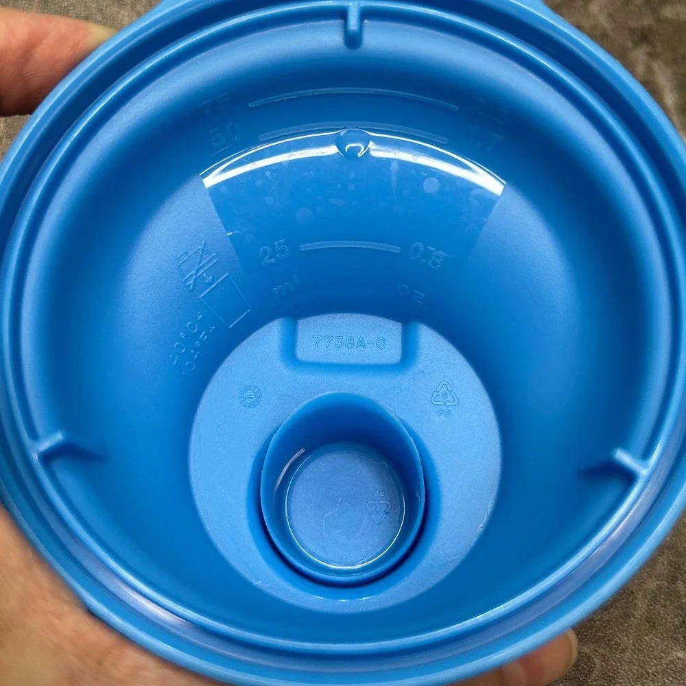 Tupperware Quick Shake Container 15oz 450ml Blue Lid Blender Insert 7737A-3